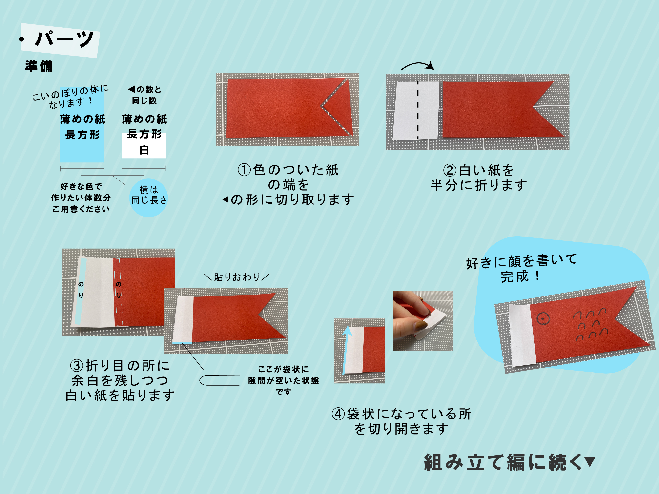 こいのぼりPOPUPカードの作り方2