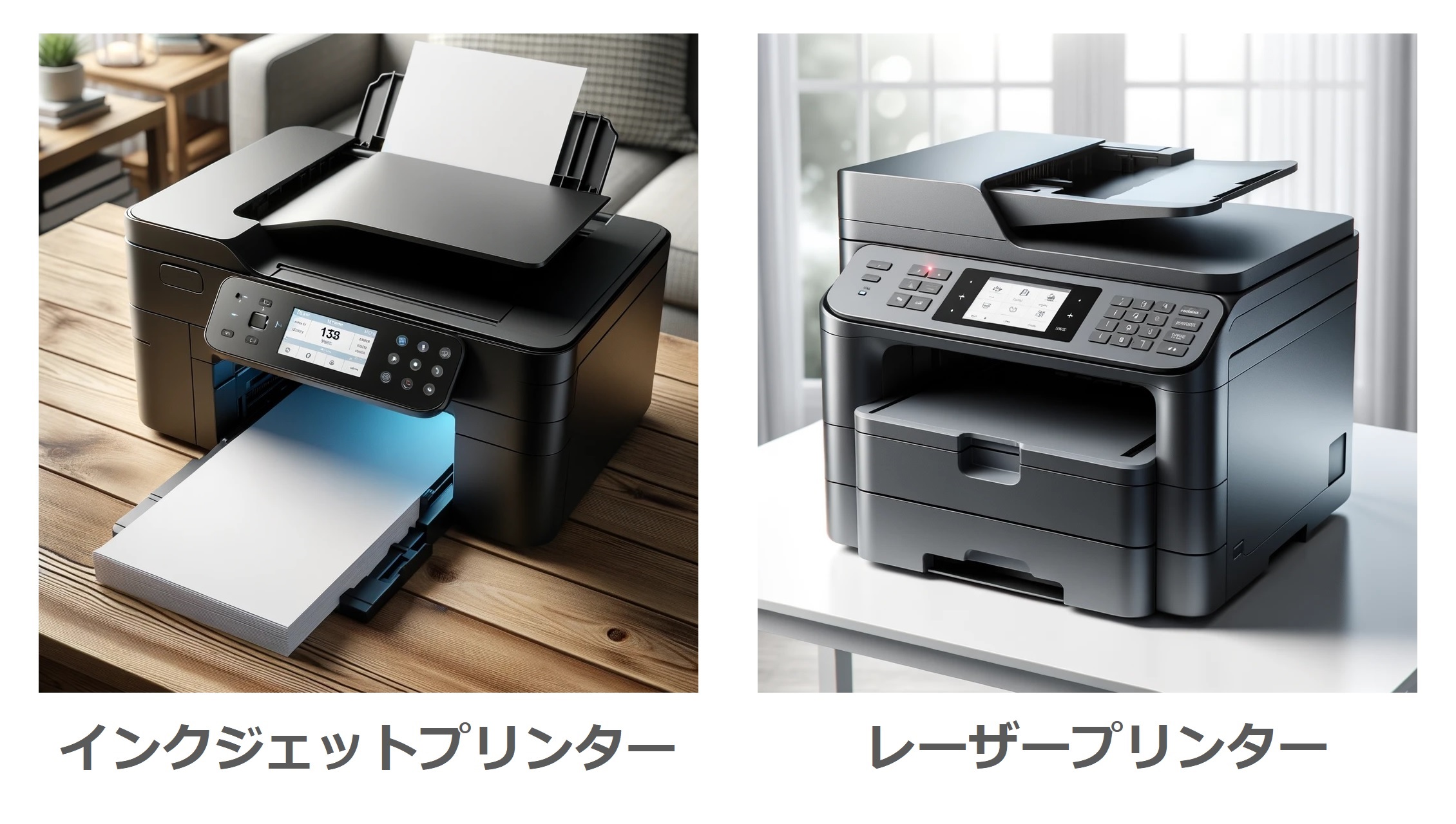 インクジェット、レーザープリンター 画像