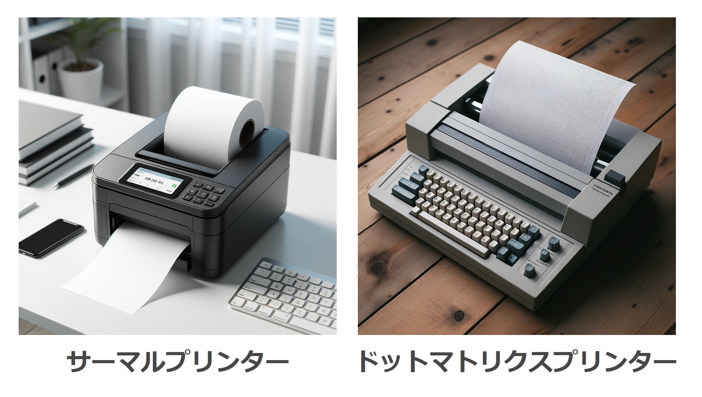 サーマルプリンター ドットマトリクスプリンター 画像