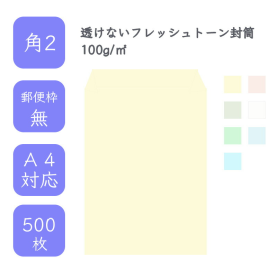 角2 透けないフレッシュトーン封筒 100g/平米 500枚の商品画像